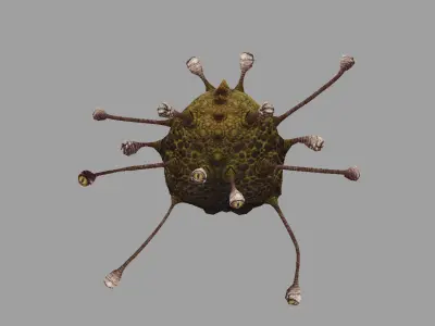 monster alien with big mouth Low-poly 3D model