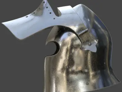 Visored Barbuta Helmet Low-poly 3D model