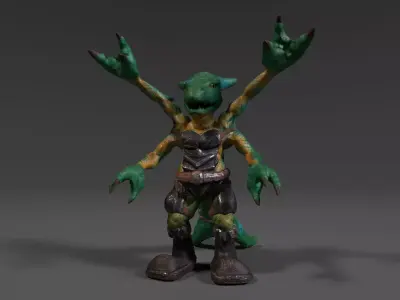 Four Arms Creature Fantasy Warrior  Low-poly 3D model