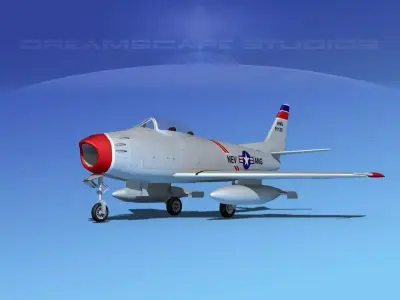 North American F-86 Sabre Jet V09 NEV ANG 3D model