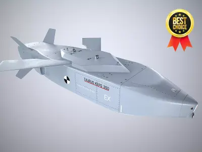 Taurus KEPD 350 air-launched cruise missile gray color Low-poly 3D model