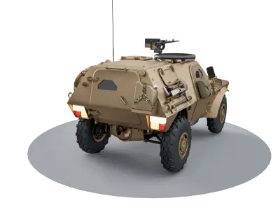 Hummer armored vehicle Low-poly 3D model