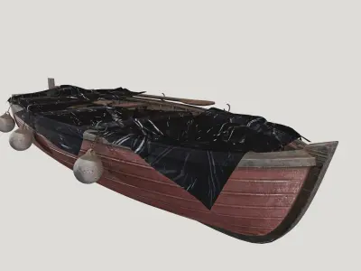 Old boat Low-poly 3D model