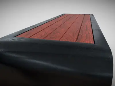 Metal Bench  Low-poly 3D model