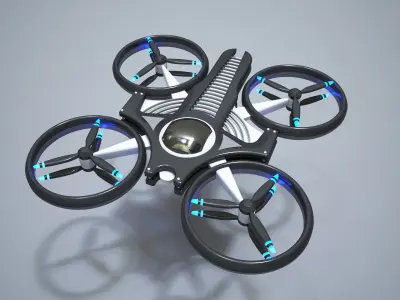 Drone with four wheels 3D model
