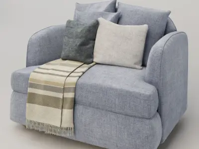 armchair with pillows Free 3D model