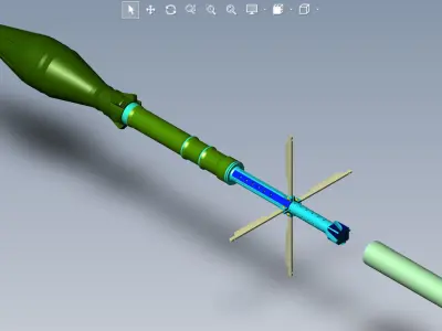 Grenade PG-7V for grenade launcher RPG 7 3D Printable Moulage 3D model
