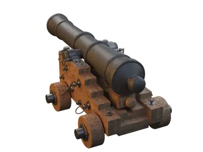 Cannon wooden 3D model