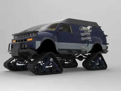 Truck with Mattracks Suspension tracks concept 3D model