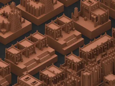 Vernacular Buildings pack Low-poly 3D model