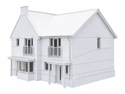 Neighborhood House P02 Low-poly 3D model