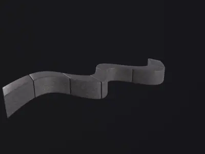 Modern Outdoor Bench 3D Model Low-poly 3D model purchase