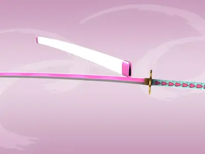 Demon Slayer Mitsuri Kanroji Nichirin Sword Low-poly 3D model