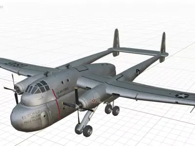 FAIRCHILD XC-120 PACKPLANE - The Unwanted BLOB Low-poly 3D model