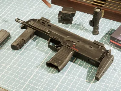 HK MP7A1 Low-poly 3D model