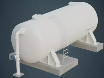 Industrial Gas Tank 5A Low-poly 3D model