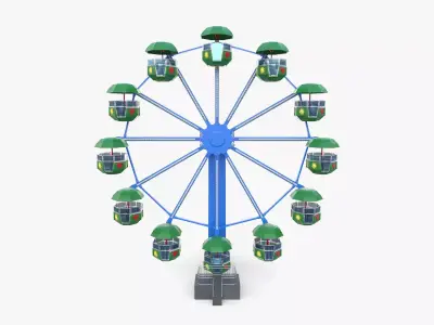 Animated ferris wheel v2 Free low-poly 3D model