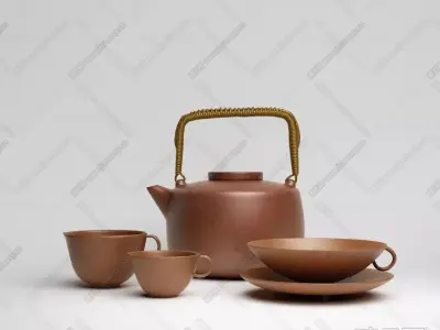 Purple Clay Teapot Free 3D model