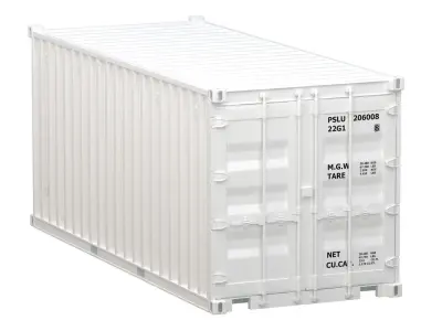 20 ft Container White 3D model
