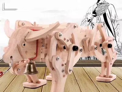 3D Wooden Mechanical Bull Puzzle Model 3D model