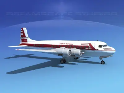 Douglas DC-6 Capital Airlines 3D model