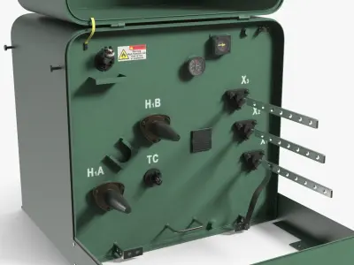 Single Phase Pad Mounted Transformer on Pallet 3D model
