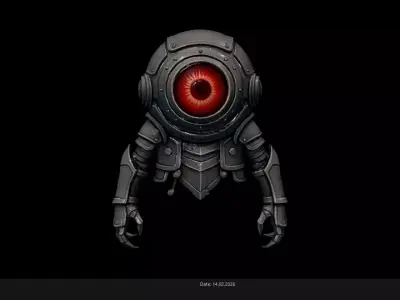 Low Poly Stylized Armored Ghost Eye - PBR Low-poly 3D model