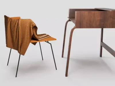 Study desk 1 Free 3D model