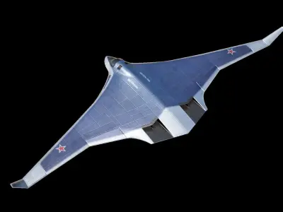 Tupolev PAK DA- Concept Russian Bomber Low-poly 3D model