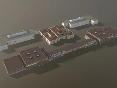 Airport Terminal ULLI Terminal Pulkovo2 Low-poly 3D model