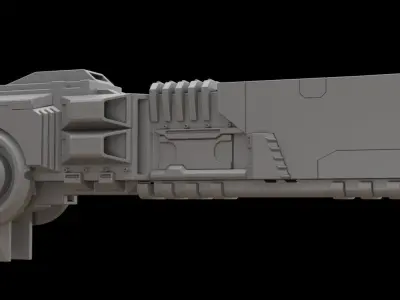 Mecha hard surface cannon 3D model