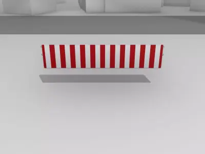 Construction Barrier Version 1 600-39 500x2400mm Low-poly 3D model