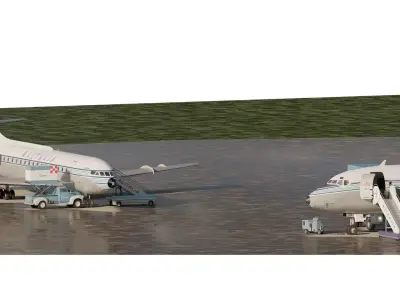Douglas DC-8-43 and Sud Aviation CARAVELLE 3D model