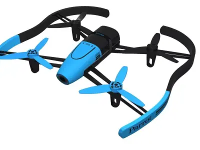 Parrot Bebop Drone 3D Model Blue 3D model