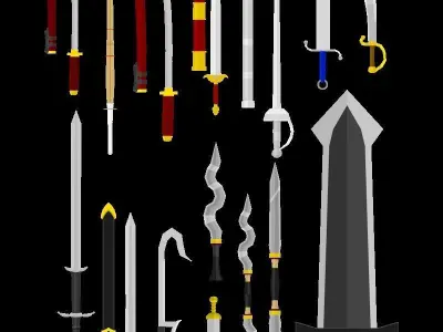 Low Poly Melee Weapon Pack Low-poly 3D model