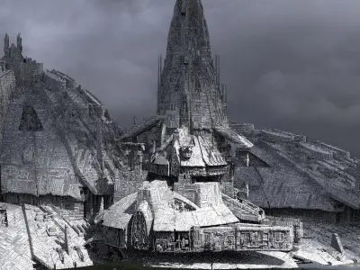 Jupiter Moon Ship Kitbash 3 3D model