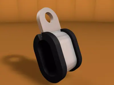 Steel clamp with rubber protection Low-poly 3D model