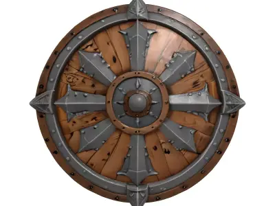 Medieval Viking Warrior Shield 3D model