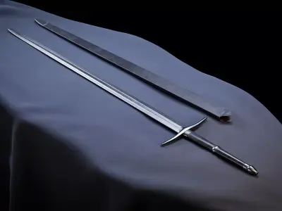 Sword and Scabbard T Low-poly 3D model