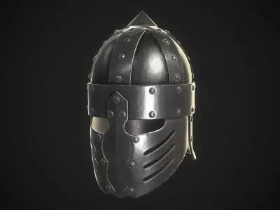 Knight Helmet 03 Low-poly 3D model