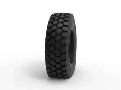 Offroad tire 75 deflated Scale 1 to 25 3D print model