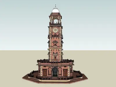 Indian Ghantaghar jodhpur tower Low-poly 3D model