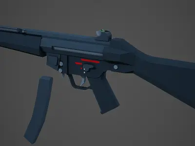 Stylized Mp5A2 SMG Low Poly Mobile Ready Low-poly 3D model