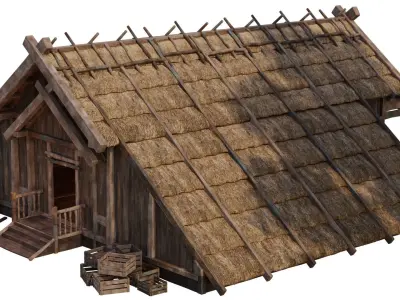 Old Medieval House 40 PBR 4K GameReady Low-poly 3D model