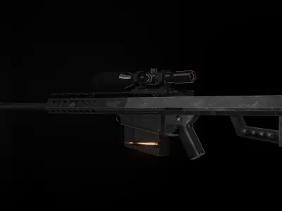 Barret rifle Low-poly 3D model