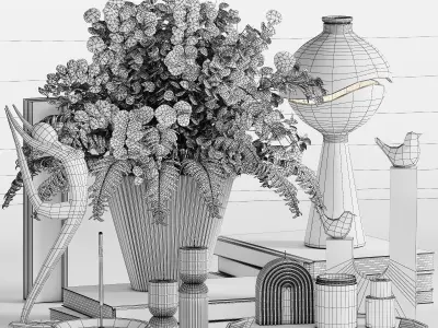 Decorative Set 021 Low-poly 3D model