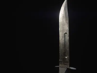 Realistic Game-Ready Combat Knife Low-poly 3D model