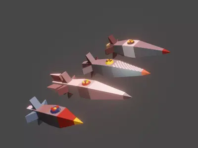 Nuke missile brothers for all lowpoly Free low-poly 3D model