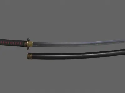 PBR Katana Japanese Sword V2 Low-poly 3D model