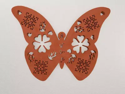 Butterfly Wall Decoration WARAJ57 3D print model